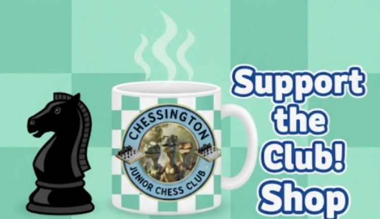 Official online shop header for Chessington Junior Chess Club merchandise.