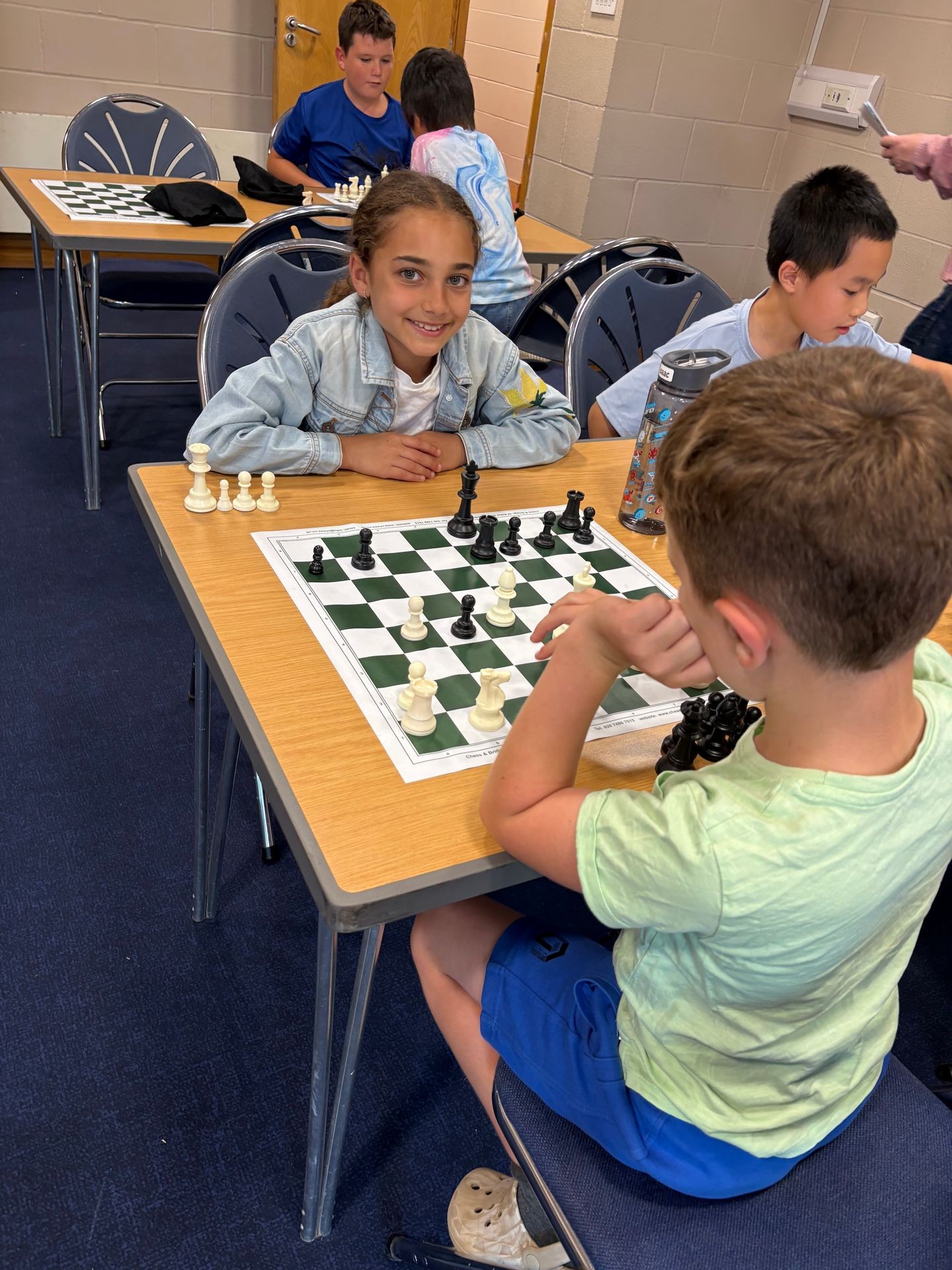 Brave chess players battle at the chessboard